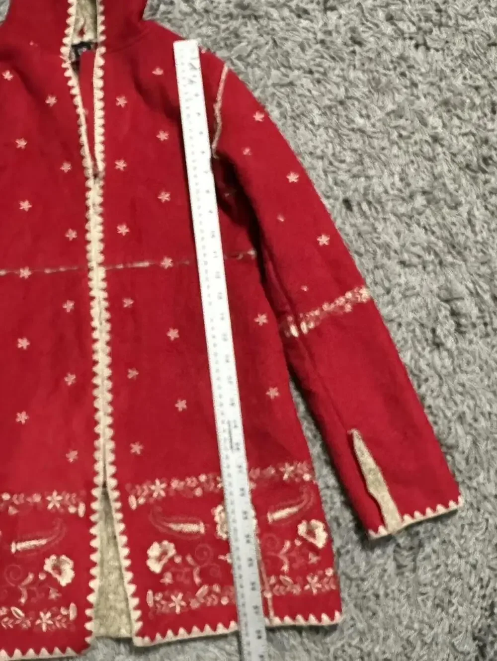 Y2K Red Gap Shearling Embroidered Jacket Size 10 kids